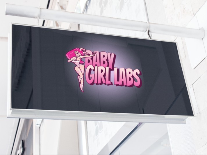 Baby Girl Labs banner outside a store