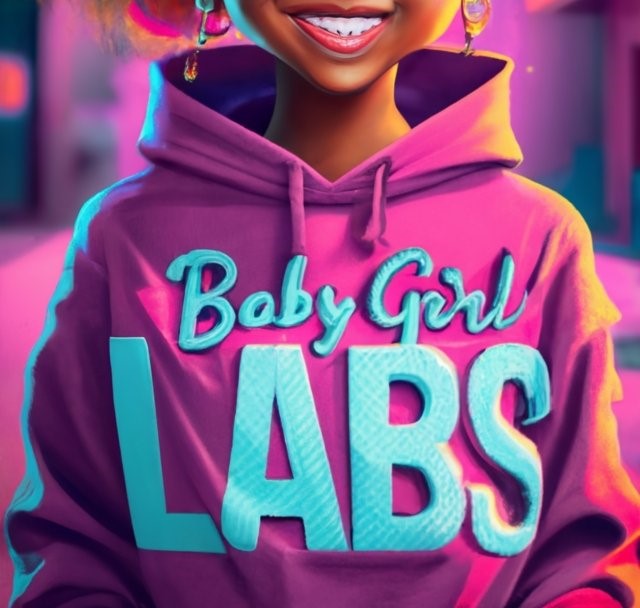 y2k hoodie saying Baby girl labs